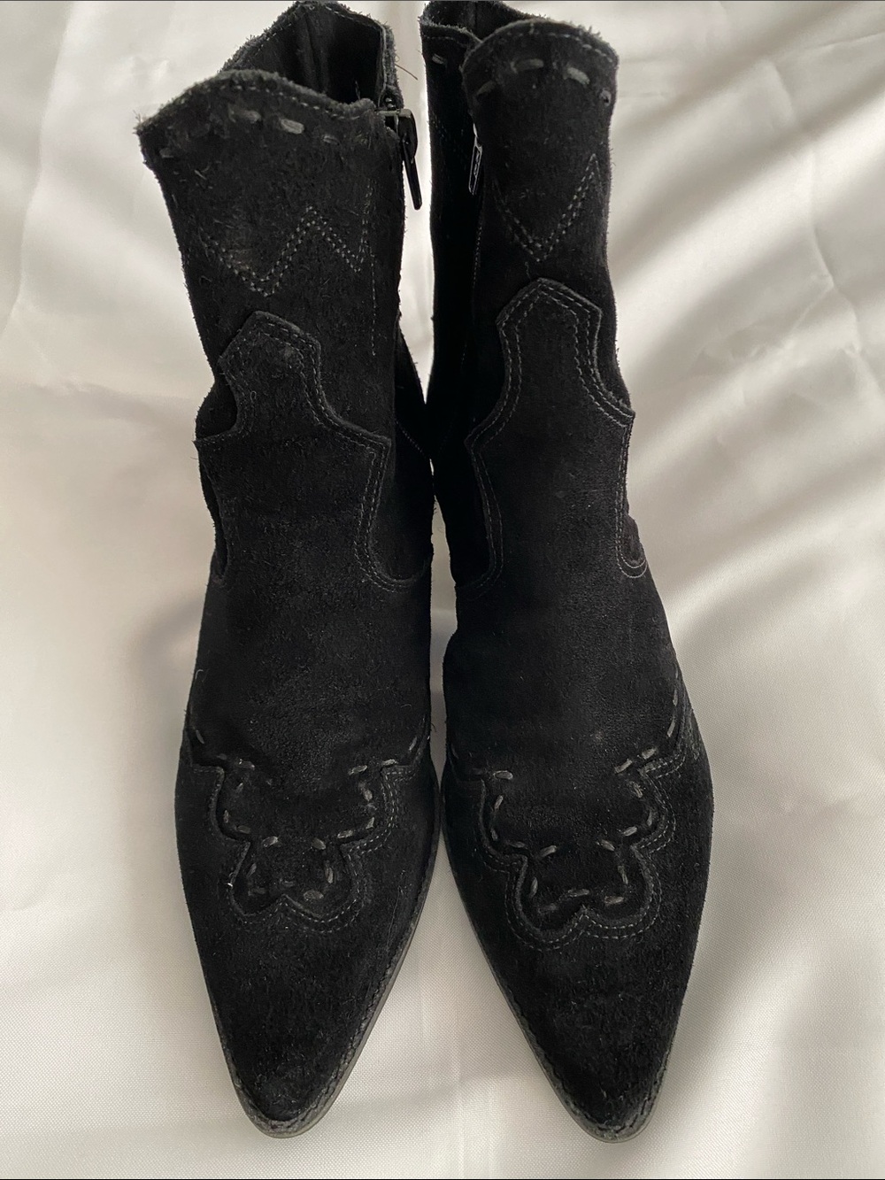 Matisse Black Suede Pointed Toe Parker Ankle Boots